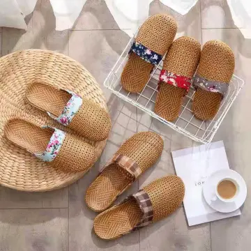 Straw slippers outlet