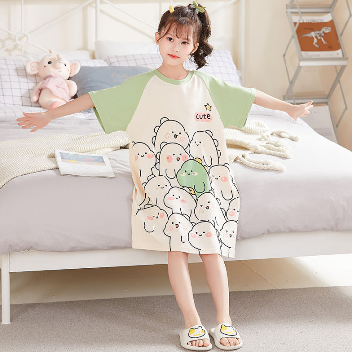 Váy Ngủ Trẻ Em Mẫu Mới Năm 2022 Đồ Ngủ Ngắn Tay Trẻ Em Lớn Bố Mẹ ...