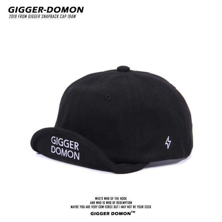 Japanese Fashion Brand Short Brim Tongue Hat Black Retro SnapBrim Hat
