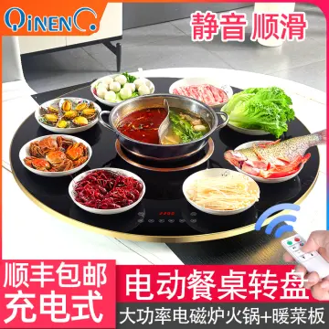 Hot pot table induction cooker integrated with induction cooker hot pot  table dining table hot pot shop induction cooker dining table with turntable