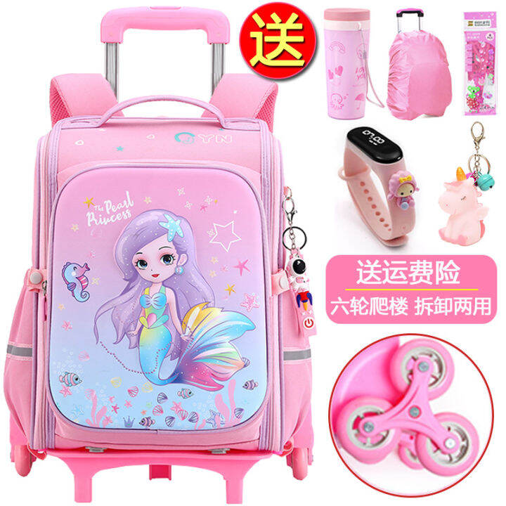 Children's Trolley Schoolbag Girls Primary School Students Grade 2 ...