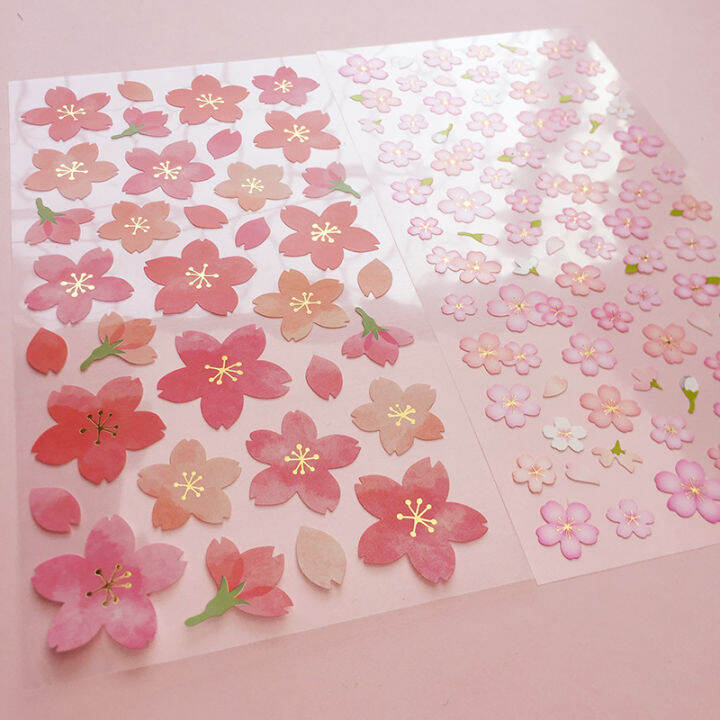 Cherry Blossom Stickers Japan Cherry Blossom Stickers Flat Gilding