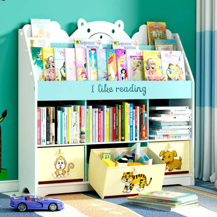 Children's Bookcase Floor Picture Book MultiLayer Corner Bookshelf