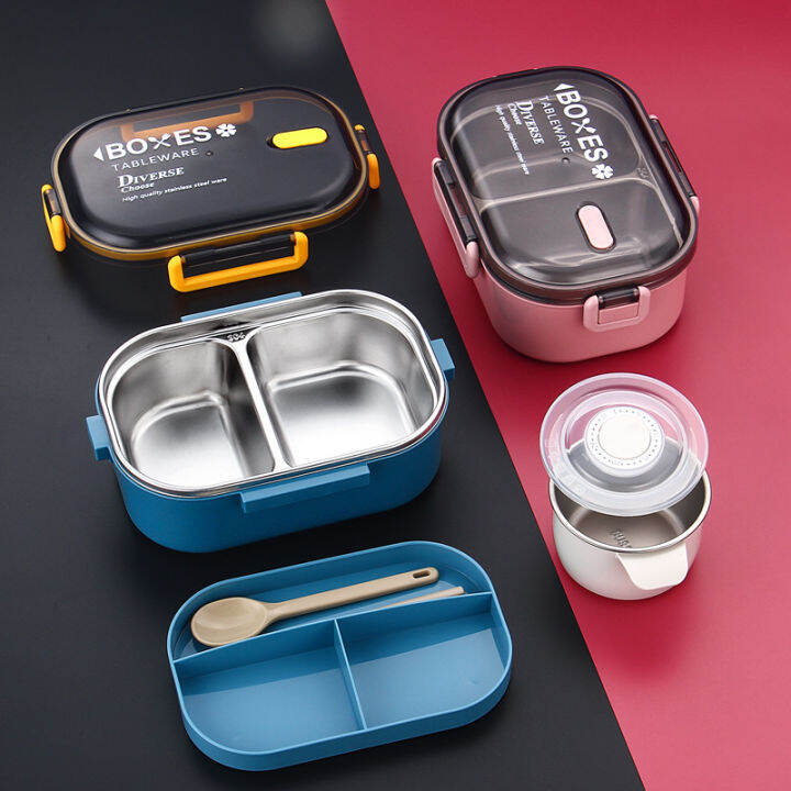 304 Stainless Steel Lunch Box Compartment Insulation Bento Box Student ...