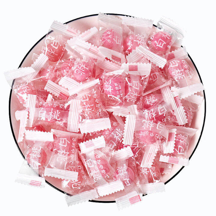 Popular Online Japanese Style White Peach Flavor Hard Candy Fruit Juice