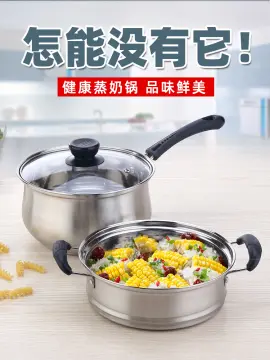 Stainless Steel Pot Small Steamer Double Thickening Cooking Dual-use Pot  One or Two Layer Soup Pot Stew Pot Steamer Pot Bamboo