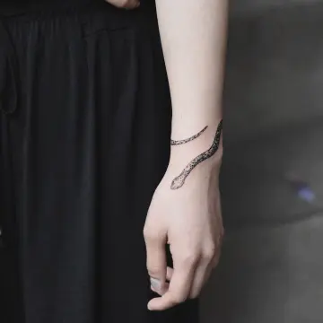 Freehand black iridescent snake armband tattoo #snake #snaketattoo #ta... |  TikTok
