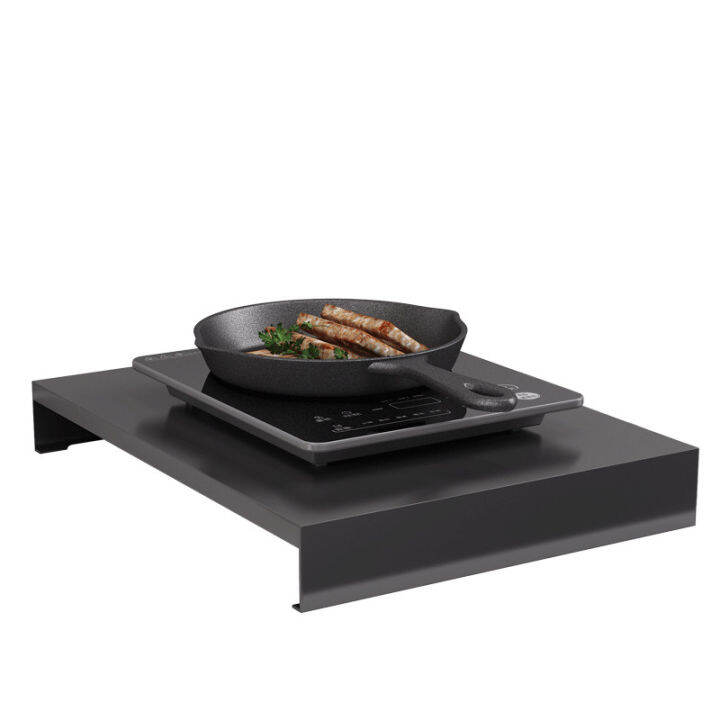 Black Kitchen Rack Stainless Steel Induction Cooker Shelf Bracket
