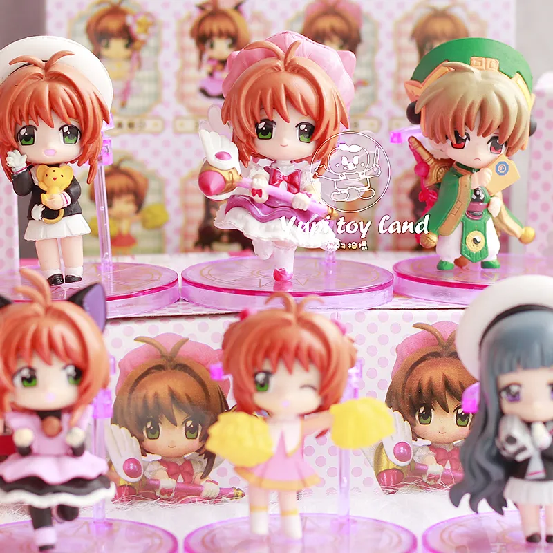 Original menina mágica sakura q versão cartão captor kinomoto sakura li  syaoran bela menina gacha modelo decoração - AliExpress