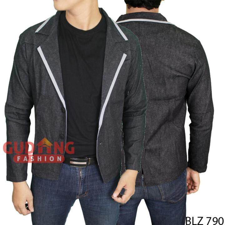 Semi Jas Jaket Jas Slim Pria - Abu | Lazada Indonesia