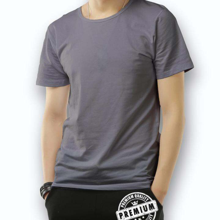 Kaos polos premium warna abu abu tua cotton combad 20s | Lazada Indonesia