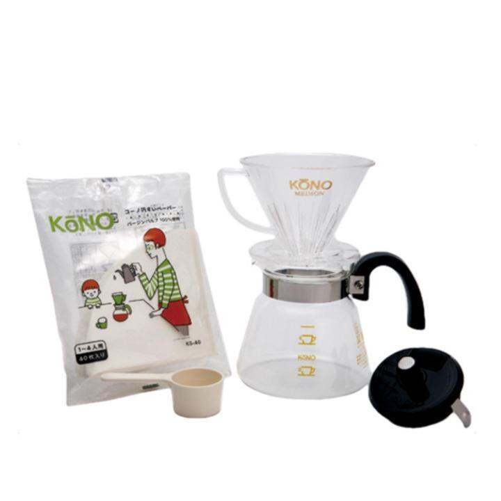 Kono Meimon 4 Person Coffee Dripper Set (Black Handles) Lazada