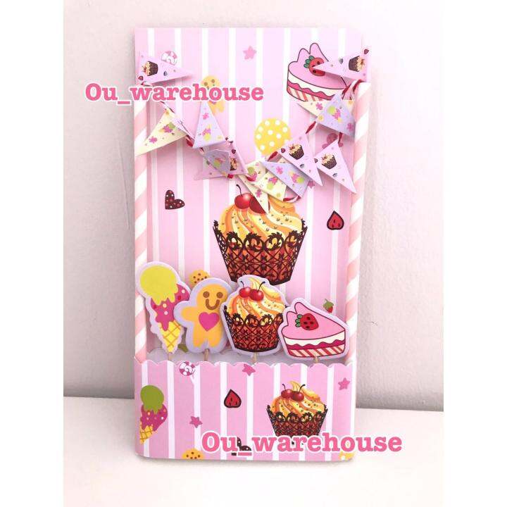 topper cake motif cupcake and cookies topper kue ultah cake toppers