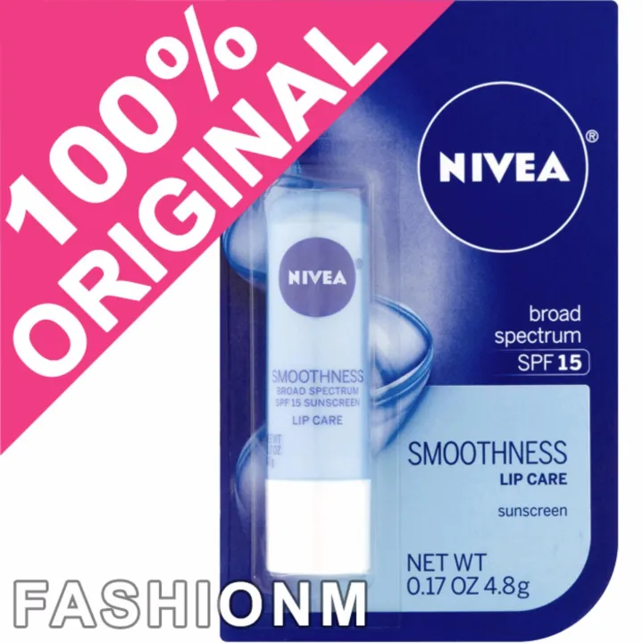 NIVEA USA Smoothness Lip Balm Care SPF 15 (with Packaging) Lazada