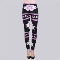 Honnyzia Shop LALANG Fashion Women Leaves Printed Elastic Leggings Skinny Pants (Purple)