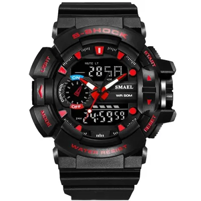 นาฬิกาข้อมือแฟชั่น S Shock Watch Jam Tangan Es Men Jam Tangan Digital LED นาฬิกาข้อมือของนาฬิกาชายผู้ชายแบบระบบควอทซ์ออกเดตกันน้ำ50เมตรนาฬิกาข้อมือมียี่ห้อ Jam Tangan Es 1436