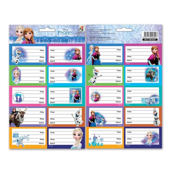 Disney Princess Frozen Name Label Sticker Blue Colour Lazada 