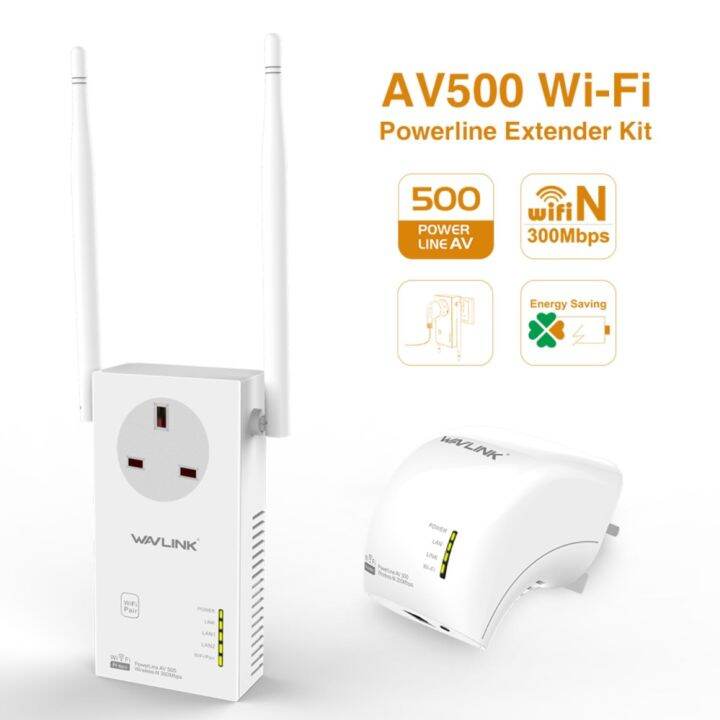 Wavlink AV500 WiFi Powerline Extender Kit with Power Outlet Pass
