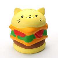 Yelloe แฮมเบอร์เกอร์แมว Squishy 10ซม. เพิ่มขึ้นช้าด้วยบรรจุภัณฑ์ของเล่นนุ่มคอลเลกชั่นของขวัญตกแต่ง