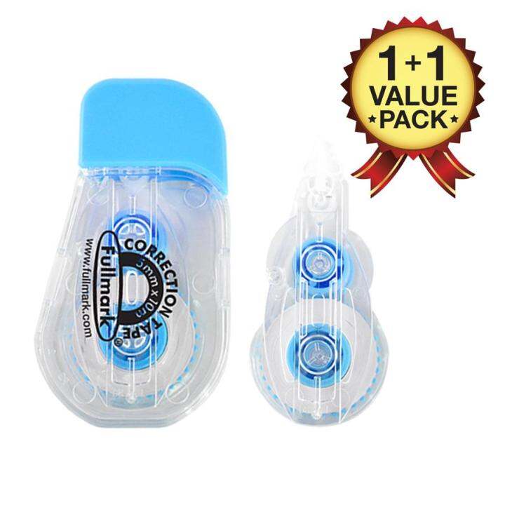 Fullmark Model G Correction Tape, 5mm x 10m Each, 1+1 Pack (Blue) Lazada