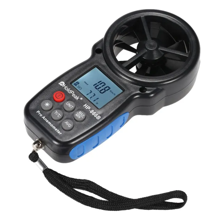HoldPeak HP-866B Mini LCD Digital Anemometer Wind Speed Air Velocity  Temperature Measuring with Backlight