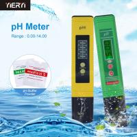 yieryi pH Meter with Automatic Temperature Compensation pH-006 tester +LCD Digital PH-2 Meter Pen Test Aquarium Pool Water