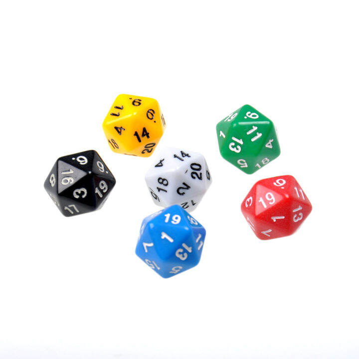 Allwin 6 Set D20 Gaming Dice Twenty Sided Die RPG D&D Six Opaque