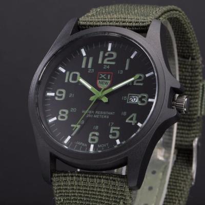 นาฬิกาข้อมือทหารสำหรับผู้ชายสเตนเลสสตีลวันที่นาฬิกาข้อมือกองทัพระบบควอตซ์แบบอนาล็อก