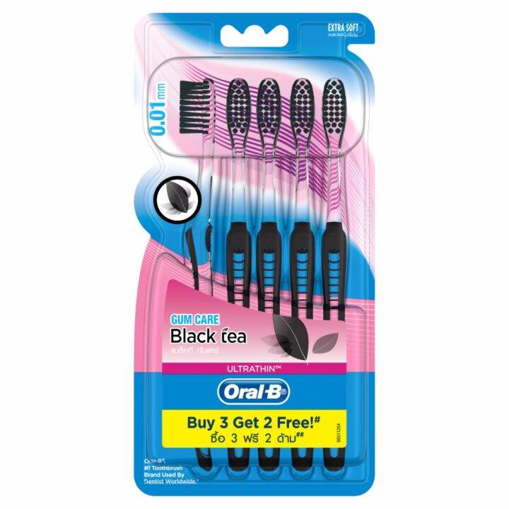 OralB UltraThin Black Tea Gum Care (Extra Soft) Manual Toothbrush 5 Count Lazada