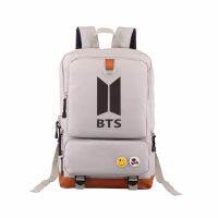 Tas Ransel Modis Korea BTS Relief กระเป๋าเป้นักเรียนสะพายไหล่ผู้หญิงกระเป๋าเป้สะพายหลังแล็ปท็อปผู้ชายความจุขนาดใหญ่กระเป๋าสะพายบ่าถนน