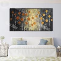 Modern simple circle flower hand painted scenery oil painting on canvas home art decoration