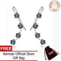 BAMOER จัดส่งฟรีการออกแบบที่ไม่ซ้ำกันของแท้100% 925เงินสเตอร์ลิงสร้อยคอลายดอกเดซี่สวยสวยต่างหูยาวสำหรับผู้หญิงเครื่องประดับ VSE010