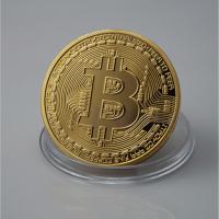 1 x Gold Plated Bitcoin Coin Collectible Gift BTC Coin Art Collection Physical