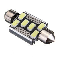 6SMD สีขาว1x ขนาด36มม. ไม่มีข้อผิดพลาด C5W หลอดไฟโคมไฟป้ายทะเบียน LED สำหรับรถยุโรป (สินค้าต่างประเทศ)