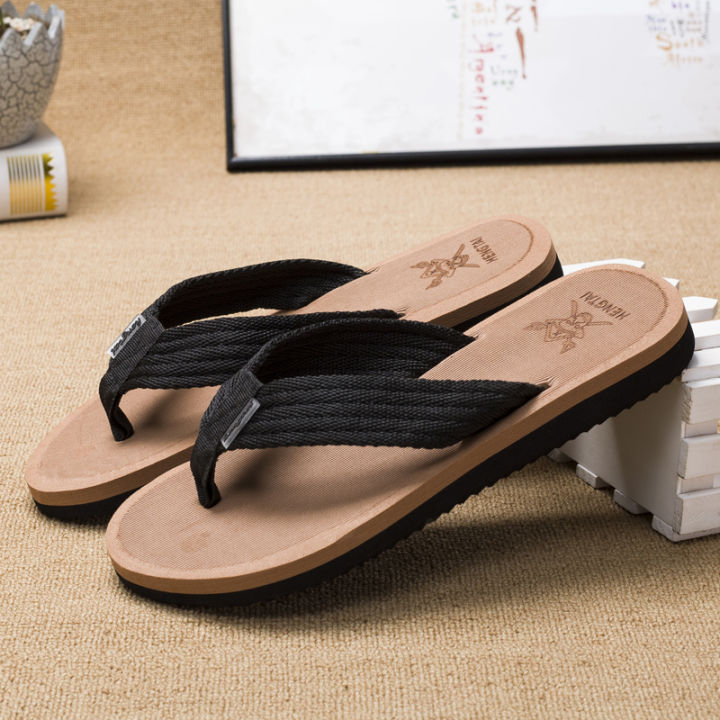 zoqi-แฟชั่นของผู้ชาย-flip-flops-รองเท้าแตะชายหาดฤดูร้อน-สีน้ำตาล