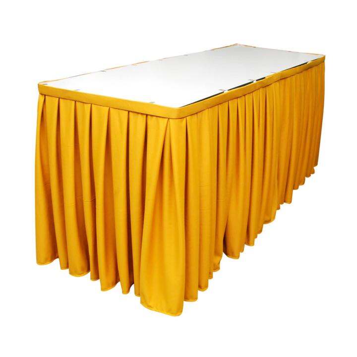 Table Skirting for table size 60W x 120L x 75H cm (Yellow) Lazada