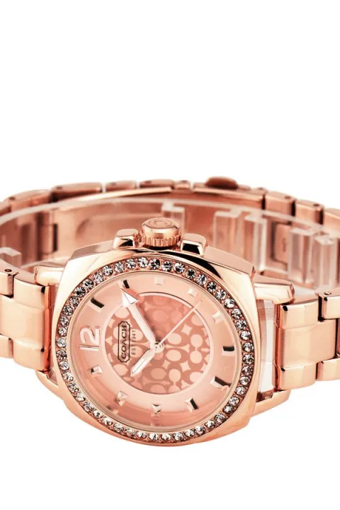 coach women's rose gold watches