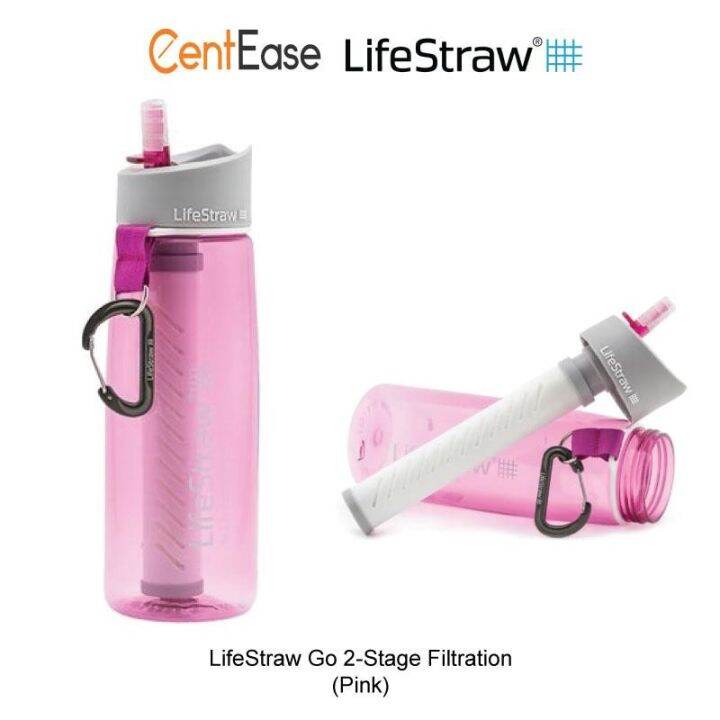 Lifestraw Go Water Bottle With 2-Stage Filtration, Pink 