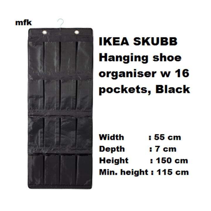 IKEA SKUBB Hanging shoe organiser W 16 pockets, Black Lazada