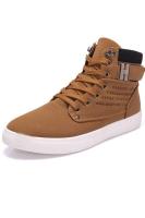 Honnyzia Shop LALANG Casual Men High Cut Canvas Shoes Sneakers Sports Khaki