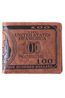 Honnyzia Shop LALANG Men US Dollar Bill Wallet Brown PU Leather Bifold Credit Card Photo Holder Deep