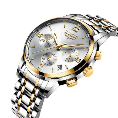 LIGE นาฬิกาสแตนเลสสตีลผู้ชายหรูหราแฟชั่น3ATM กันน้ำ,นาฬิกาควอตซ์นาฬิกาข้อมือผู้ชายกีฬาเรืองแสงนาฬิกาข้อมือชาย Relogio Muscino จับเวลา