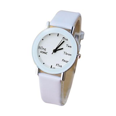 นาฬิกานาฬิกาควอตซ์กลมนาฬิกาแฟชั่นคู่ YBC สำหรับผู้หญิง (สีขาว)