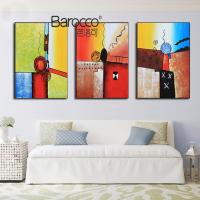 Barocco 3 Pieces Hand Painted Oil Painting on Canvas Abstract Pattern Painting Home Wall Decoration
