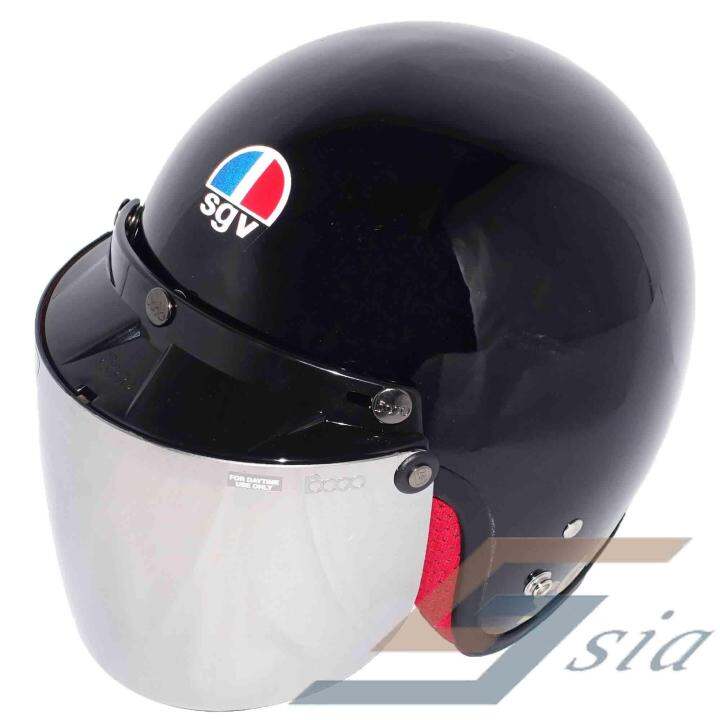 SGV Special Helmet (Black) + BIKKO Visor (Iridium Silver) Lazada