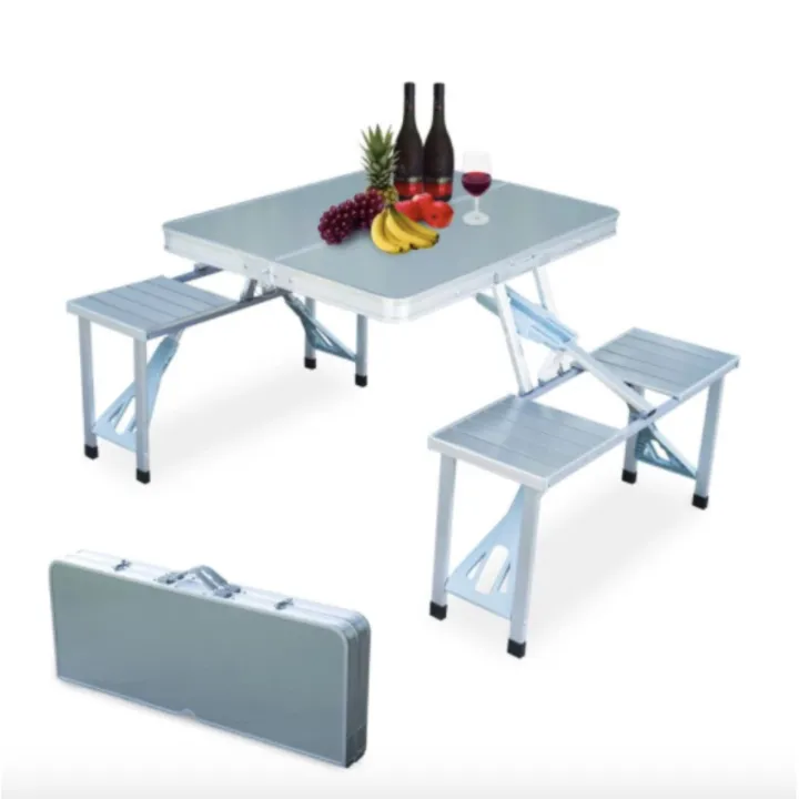 Aluminium Camping Folding Tables With, Portable Folding Table And Chairs For Camping