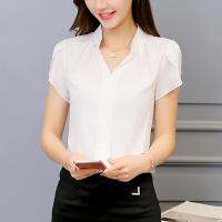 Mode Shop Women Shirt Chiffon Short Sleeve V-Neck Blouse Tops