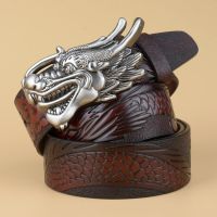 R 2022 Exquisite carved Chinese dragon Italian Genuine leather craft Personalized fashion exquisite Genuine Leather mens belt LKV