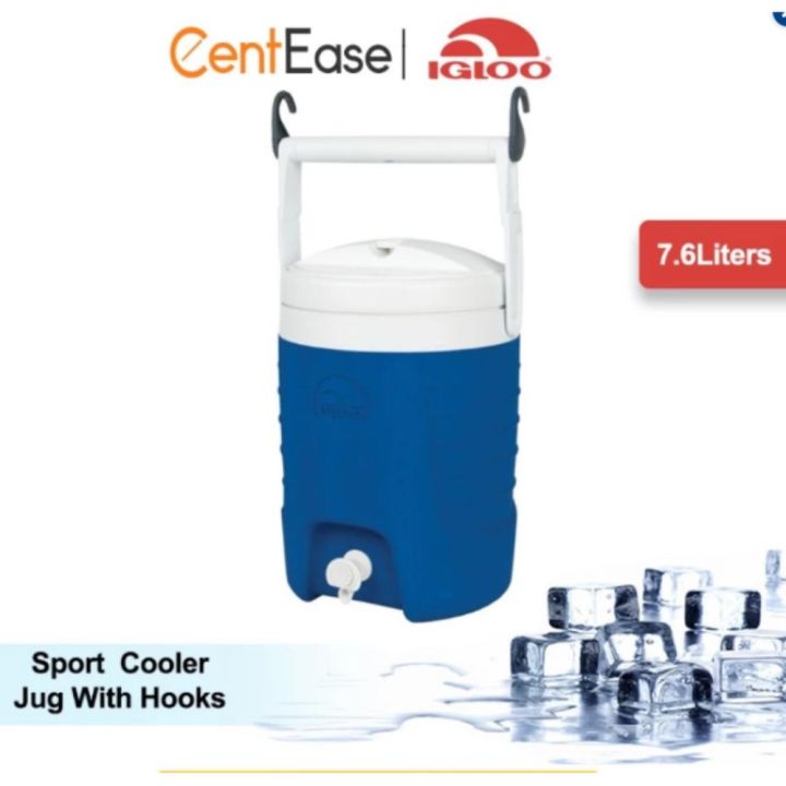 Igloo 2-Gallon Sport Beverage Jug with Hooks - Blue