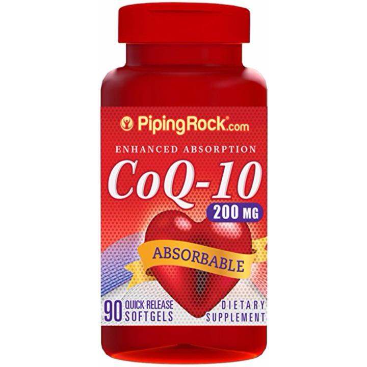 Piping Rock CoQ10 200mg, 90 Softgels, Enhanced Absorption, Ubiquinone